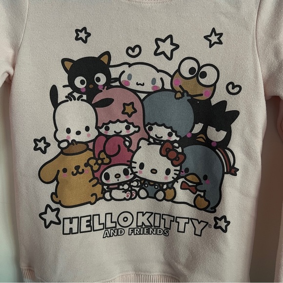 Hello Kitty and Friends Pink Crewneck Pullover Sweatshirt-Girls Youth Size L - Picture 2 of 5